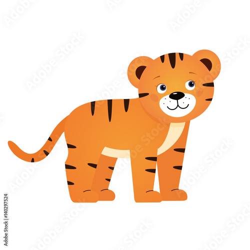 Fototapeta Naklejka Na Ścianę i Meble -  Tiger, illustration for children.