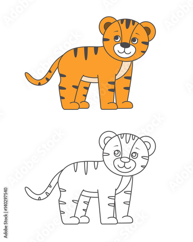 Fototapeta Naklejka Na Ścianę i Meble -  Tiger for coloring book