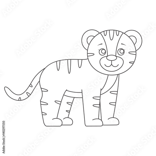 Fototapeta Naklejka Na Ścianę i Meble -  Tiger for coloring book