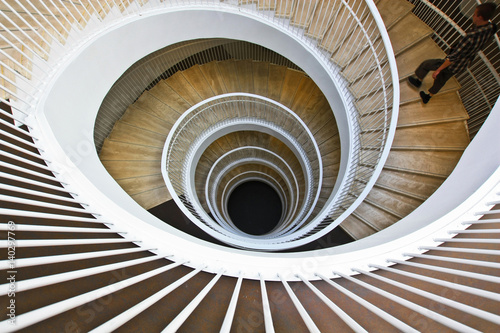 Spiral staircase in modern building