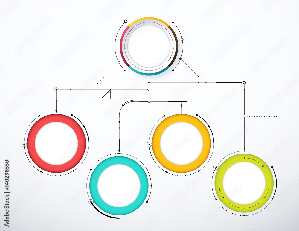 Digital diagram style. Diagram and flow chart of technology concept