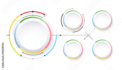 Digital diagram style. Diagram and flow chart of technology concept, presentation. Vector illustration.