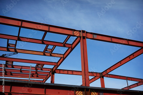 new construction with steel girders frame