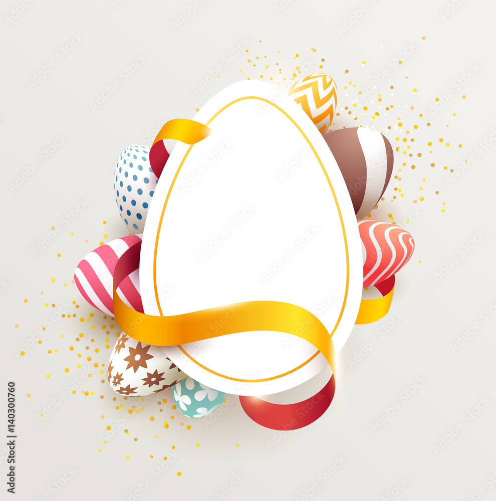 Obraz premium Easter colorful poster with place for text