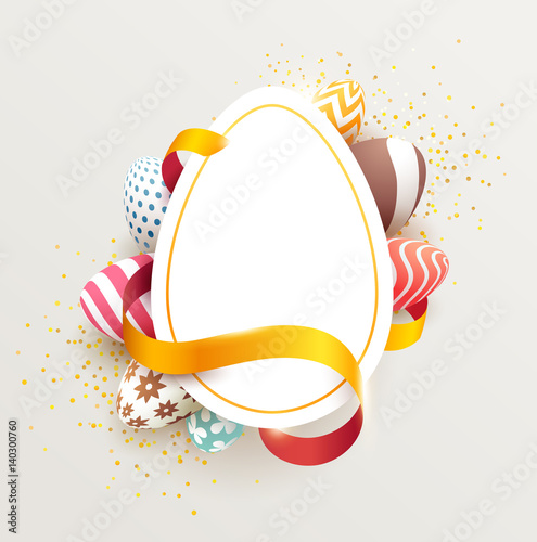 Easter colorful poster with place for text