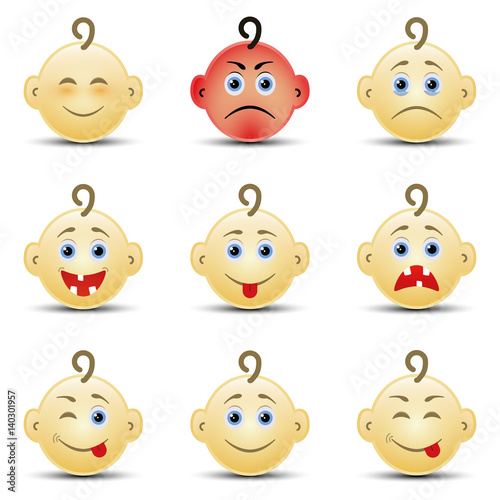 Set nine baby smile