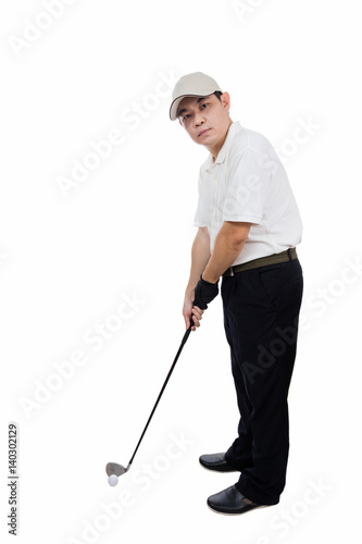 Asian Chinese Male Golfer posing with Golf Club