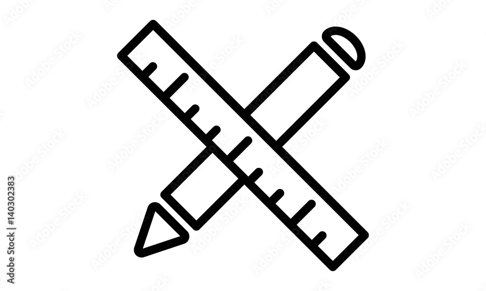 Pictogram - Pen, Ruler - Object, Icon, Symbol