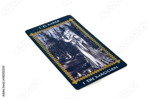 Tarot card The Magician. Favole tarot deck. Esoteric background. photo