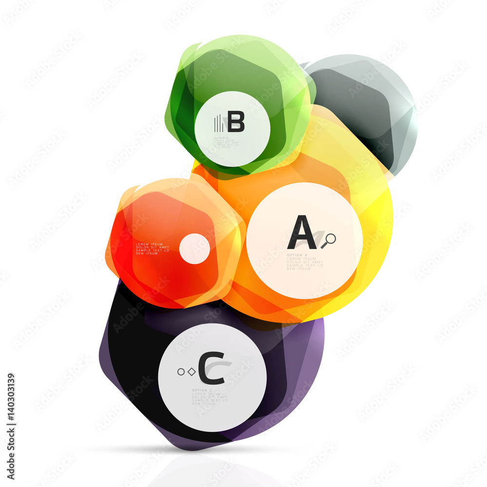 Shiny style modern geometrical hexagons web boxes Shiny style modern geometrical hexagons web boxes
