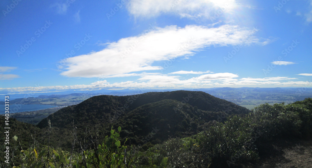 Lake Taupo as seen from a mountain