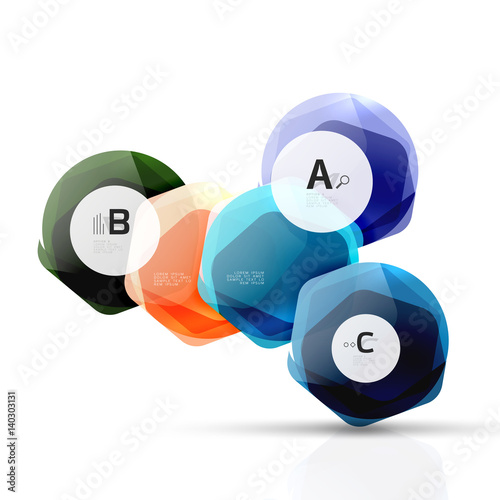 Free Download Shiny style modern geometrical hexagons web boxes - GFXLoad