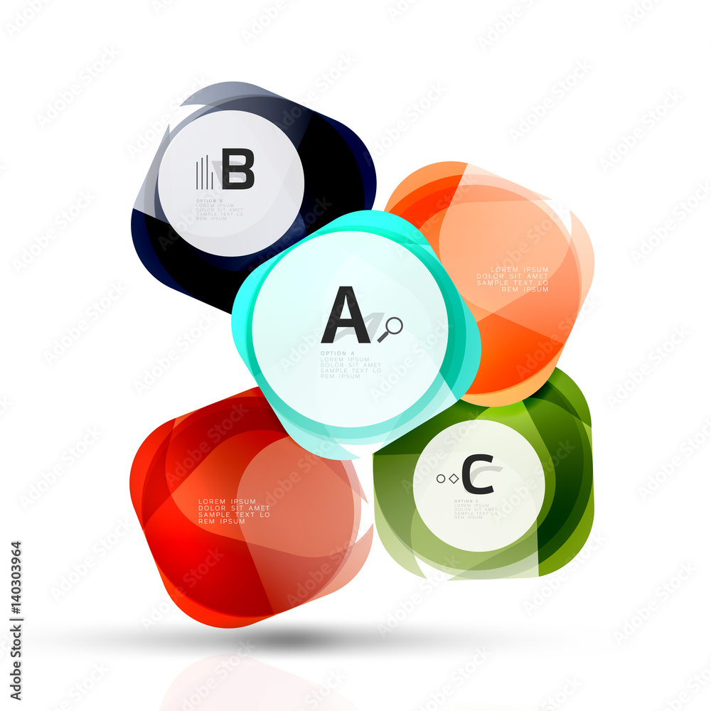 Vector glossy square elements Vector glossy square elements