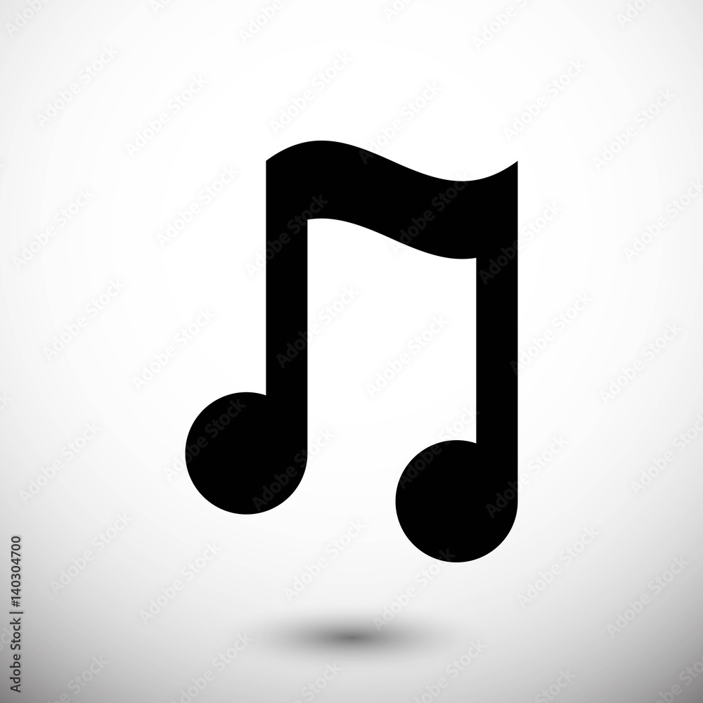 Music note icon stock vector illustration flat design Music note icon stock vector illustration flat design