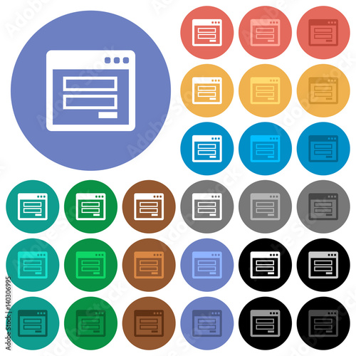 Login window round flat multi colored icons