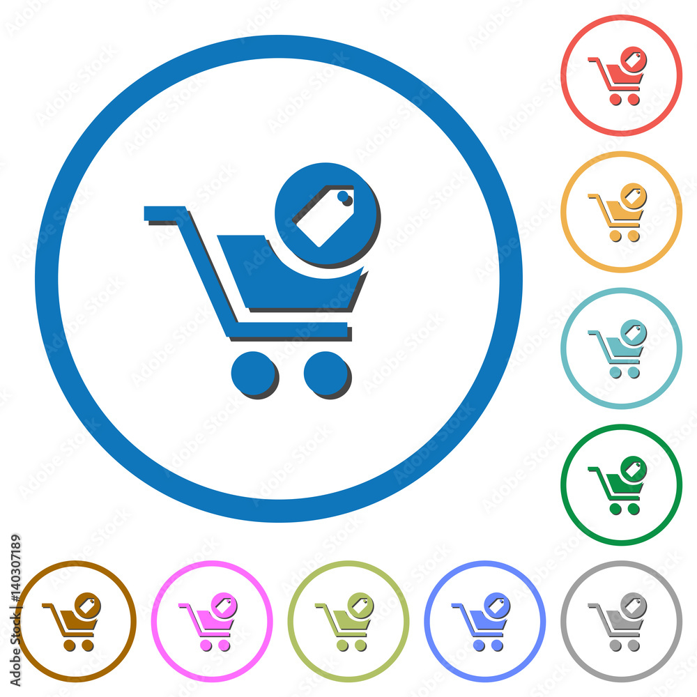 Product purchase features icons with shadows and outlines Product purchase features icons with shadows and outlines