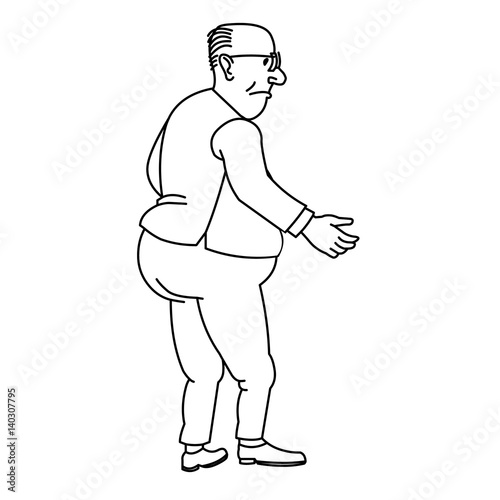 Fototapeta Naklejka Na Ścianę i Meble -  cartoon elderly man standing vector