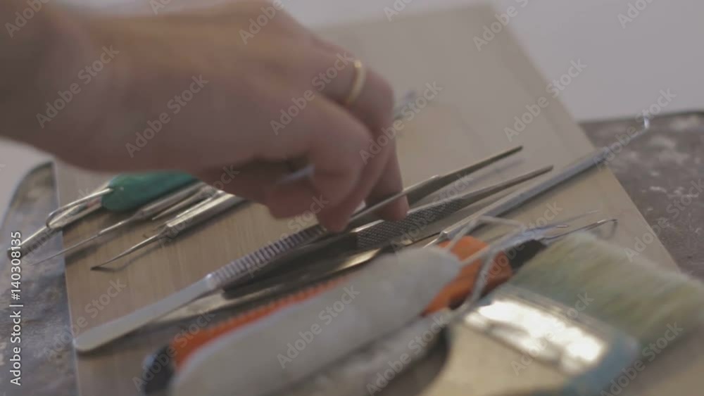Tools for working with clay and artistic stucco Tools for working with clay and artistic stucco