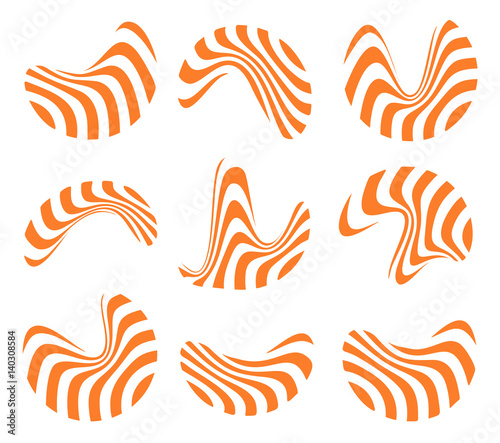 Wallpaper Mural Isolated abstract orange and white logo set of wavy lines, curve shape striped logotype collection vector illustration Torontodigital.ca
