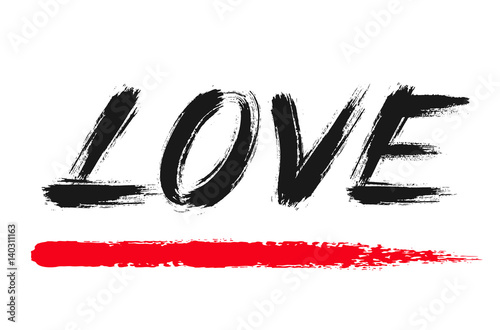 Love Lettering Grunge Brush Strokes Word