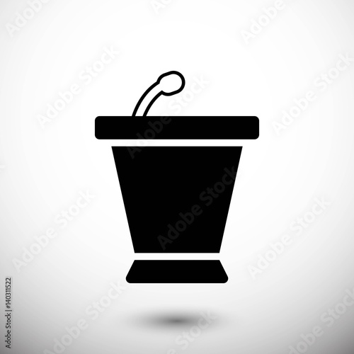 lectern with microphone icon stock vector illustration flat design