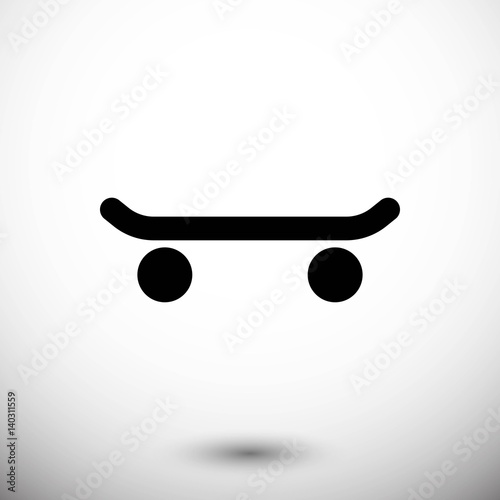 skateboard side view icon stock vector illustration flat design