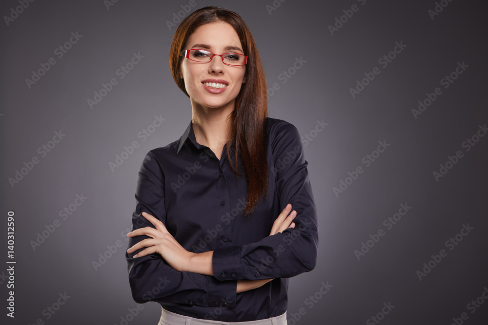 successful business woman. Isolated over grey background successful business woman. Isolated over grey background