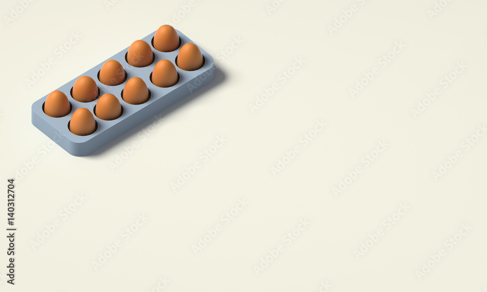 EGGS IN AN EGG BOX ON PLAIN BACKGROUND EGGS IN AN EGG BOX ON PLAIN BACKGROUND