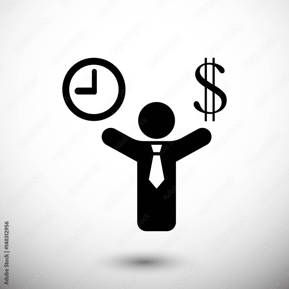 money time icon stock vector illustration flat design money time icon stock vector illustration flat design
