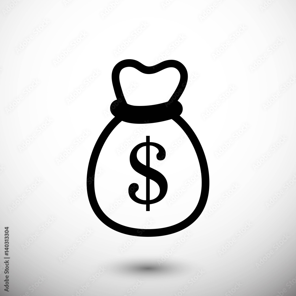 bag of money icon stock vector illustration flat design bag of money icon stock vector illustration flat design