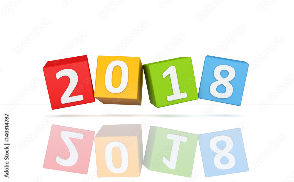 New Year 2018 - 3D Rendered Image New Year 2018 - 3D Rendered Image