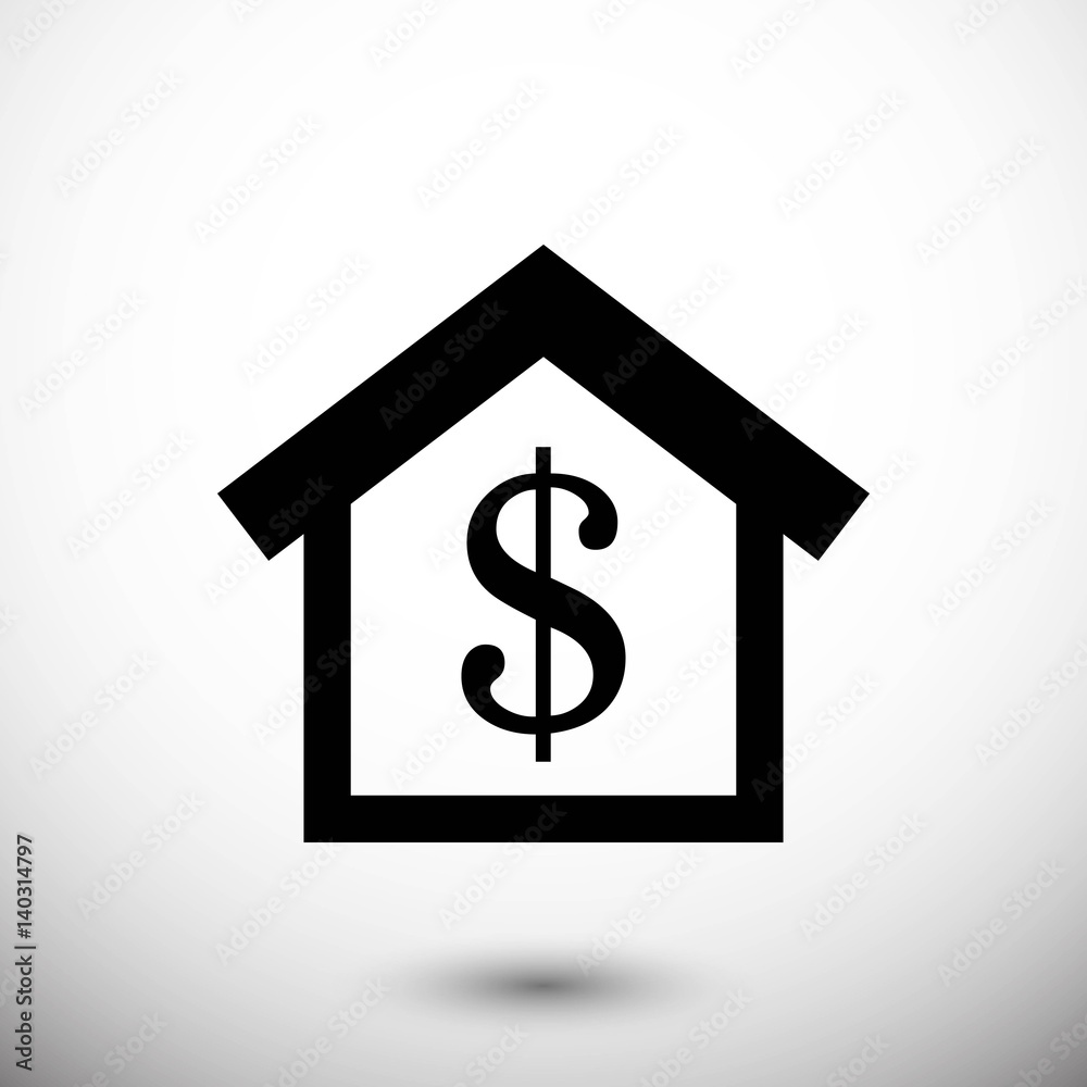 money home dollar icon stock vector illustration flat design money home dollar icon stock vector illustration flat design