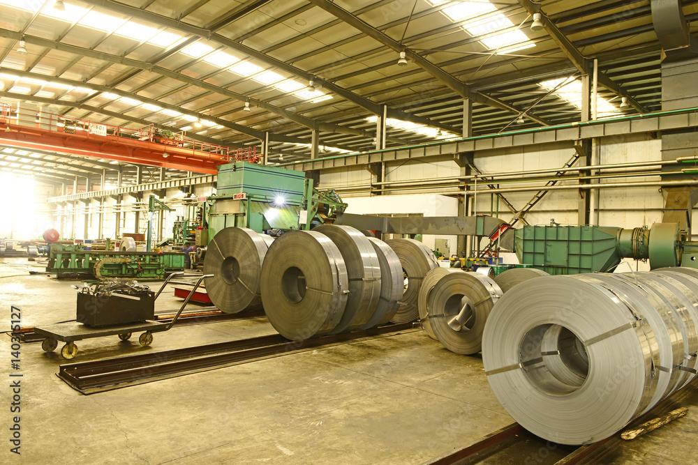 Cold rolled steel strip in the workshop Cold rolled steel strip in the workshop