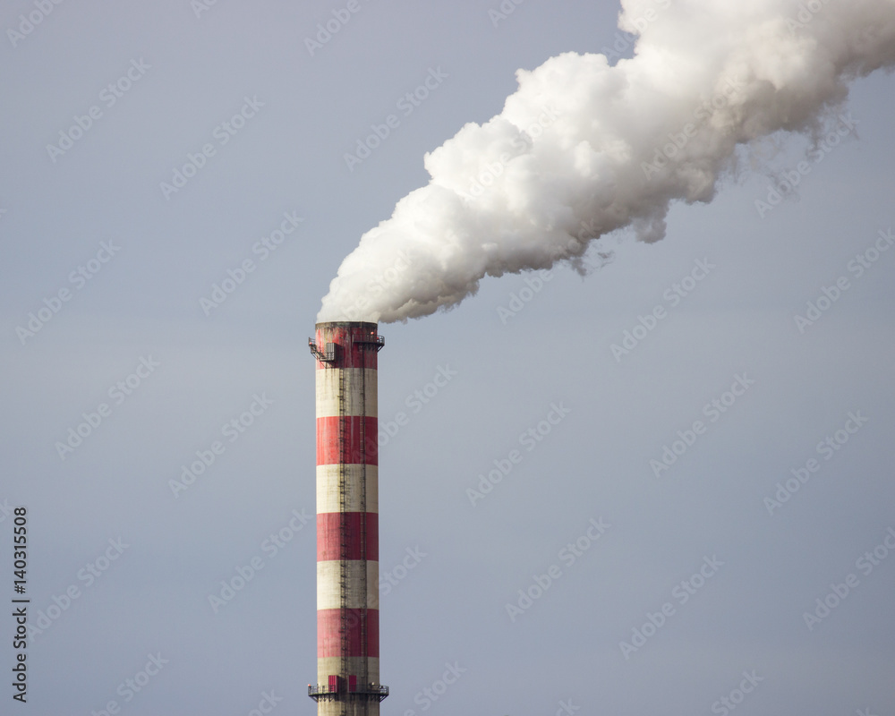Konin, Poland. Working power station, smoking chimneys. Konin, Poland. Working power station, smoking chimneys.