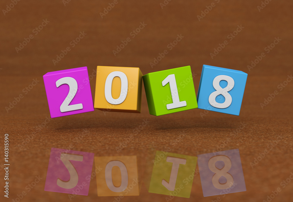 New Year 2018 - 3D Rendered Image New Year 2018 - 3D Rendered Image