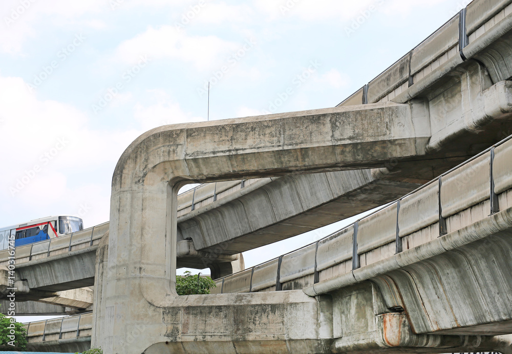 sky train bridge overpass