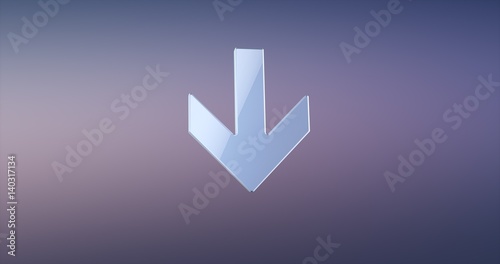 Arrow Down Silver 3d Icon
