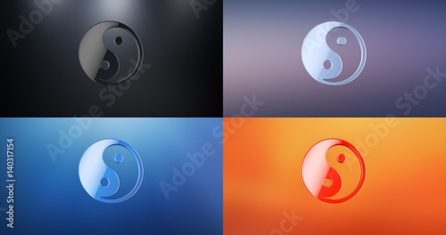 Yin and yang 3d Icon