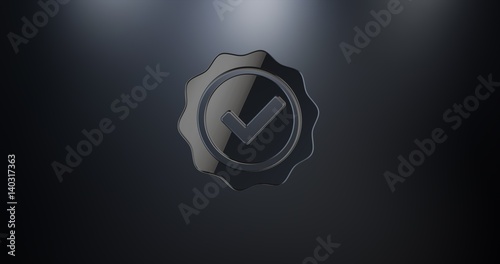 Approve Verified Black 3d Icon
