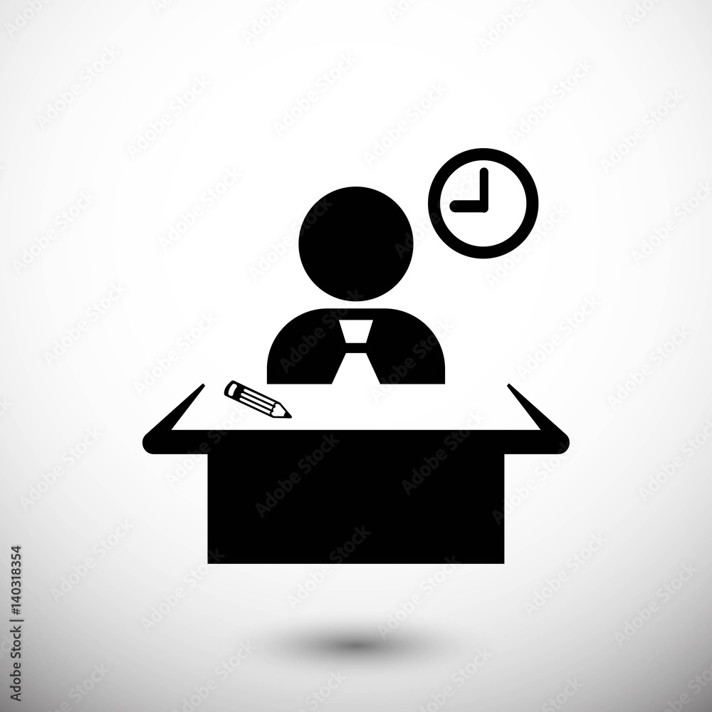 man sitting at the table icon stock vector illustration flat design