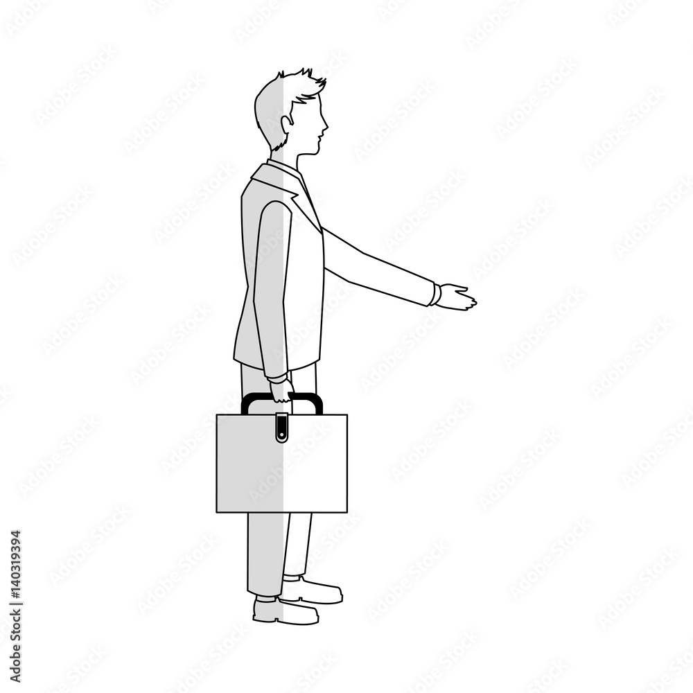 Obraz premium businessman with stretched arm icon image vector illustration design 