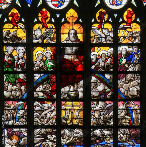 Фотография Stained Glass - Last Judgment in Brussels Cathedral