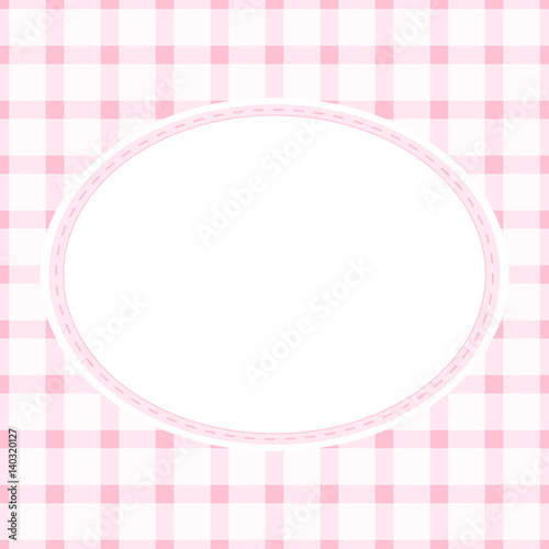 Place for a text on a classic checkered background. Pink shades. Good for labels and stickers. 