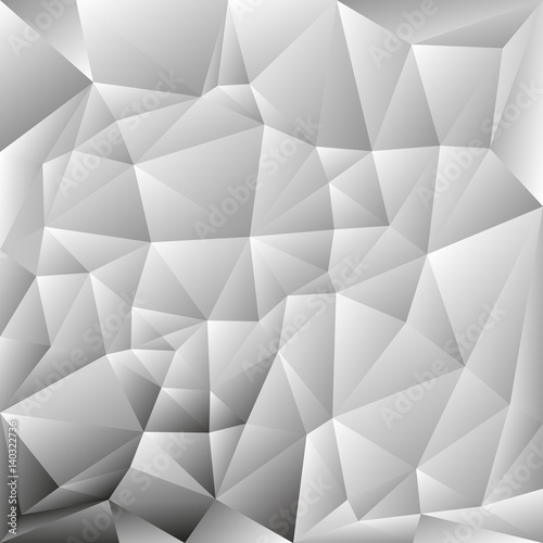 vector abstract irregular polygon background with a triangle pattern in grayscale color - light with dark corner