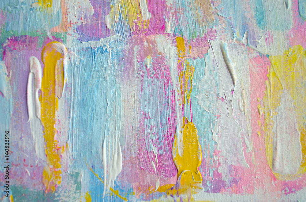 Hand drawn acrylic painting. Abstract art background. Acrylic painting on  canvas. Color texture. Fragment of artwork. Brushstrokes of paint. Modern  art. Contemporary art. Colorful canvas. Close up Stock Photo | Adobe Stock