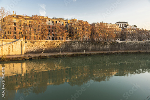 Tiber River in Rome, Italy