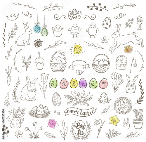 Set of Easter doodles