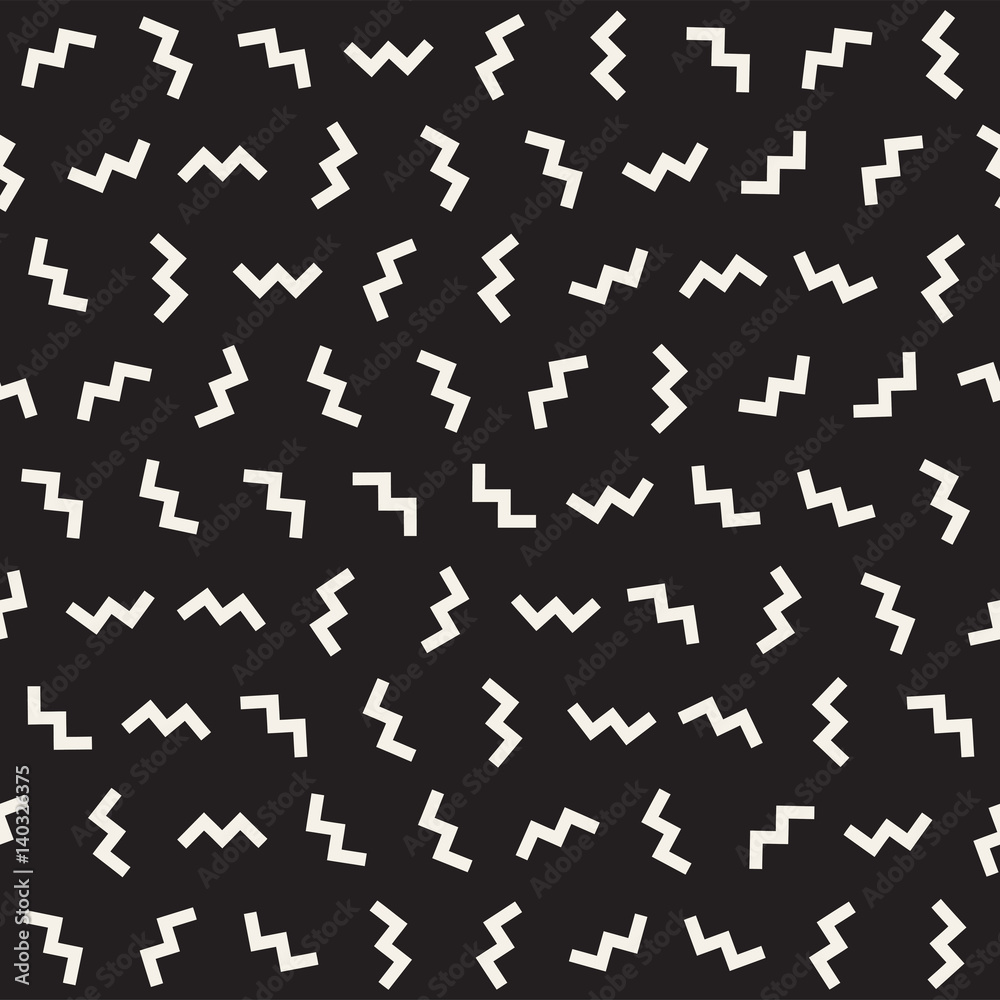 Trendy Texture With Scattered Geometric Shapes. Vector Seamless Pattern. Trendy Texture With Scattered Geometric Shapes. Vector Seamless Pattern.