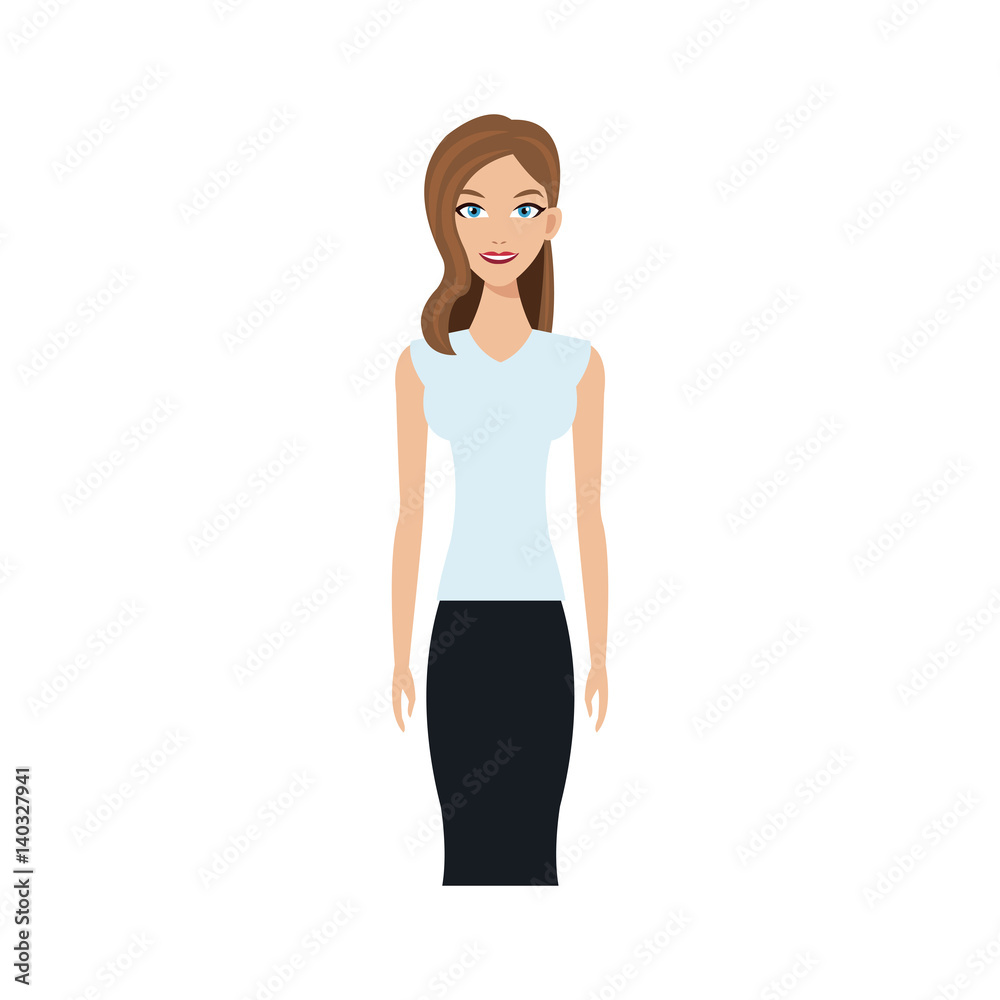handsome woman cartoon icon over white background. colorful design. vector illustration handsome woman cartoon icon over white background. colorful design. vector illustration