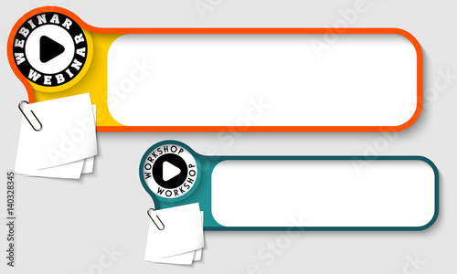 Vector text frames for any text with paper clips and workshop icon